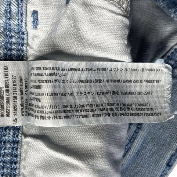 Hollister Denim Shorts Womens Size 5 High Rise Blue Light Wash Distressed Fray - Picture 9 of 12